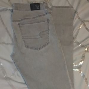 Gray AE Skinny Jeans